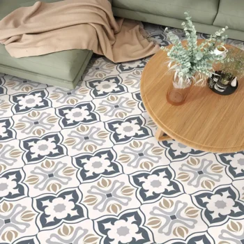 9pcs Boho Chic Self-Adhesive Floor Tiles - Easy Clean