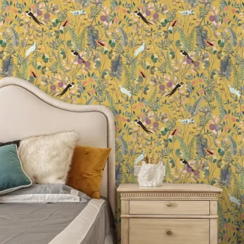 1pc 44.96*299.72 Cm HAOKHOME Vintage Bird Wallpaper
