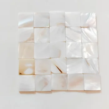 25 Pcs Square Mother-of-Pearl Tiles for DIY Mosaic Crafts