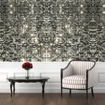 1 Roll, Glitter Silvery Sequin Design, Peel and Stick Wallpaper (300X45cm)